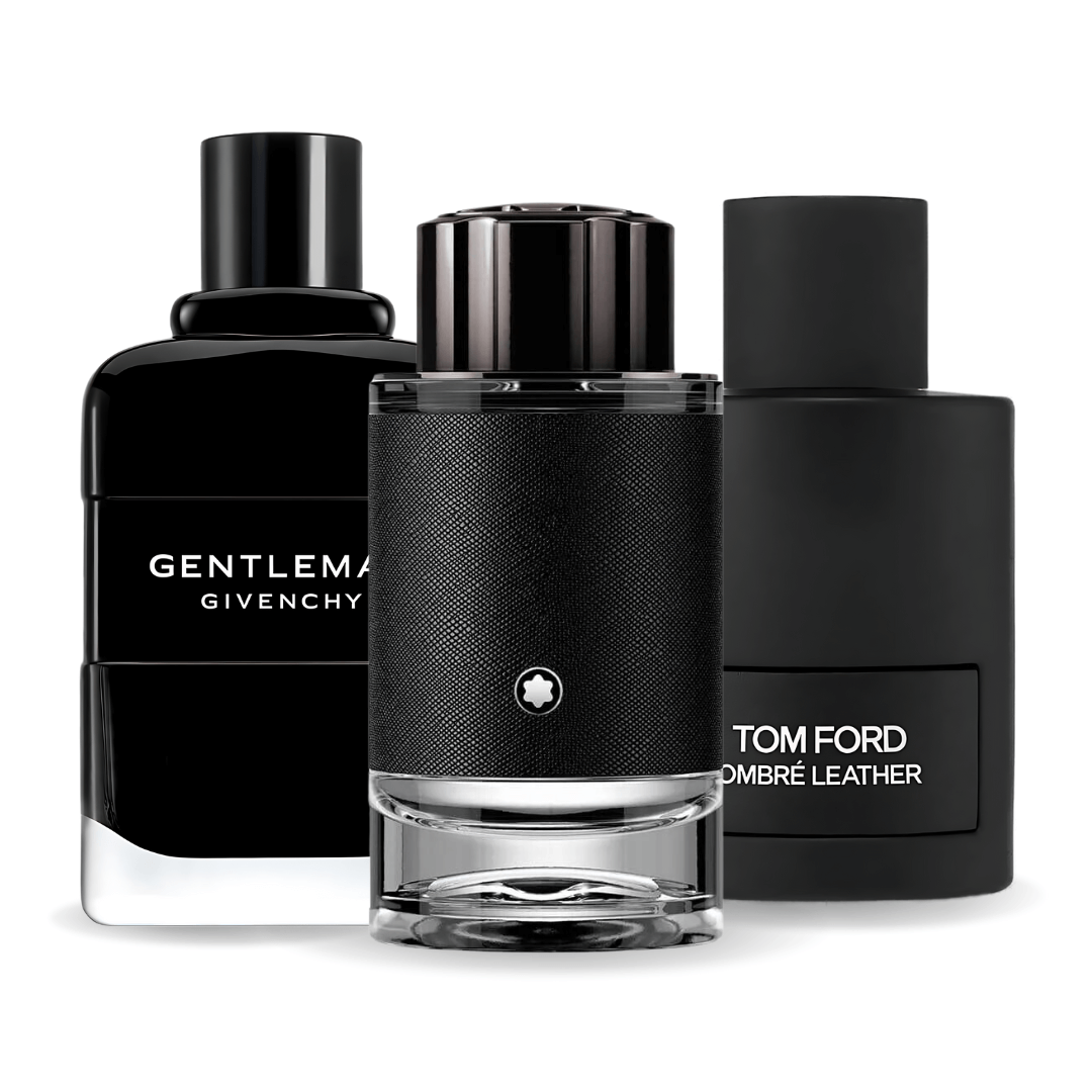 Conjunto de 3 perfumes Tom Ford Ombre Leather, Givenchy Gentleman, Montblanc Explorer 100ml